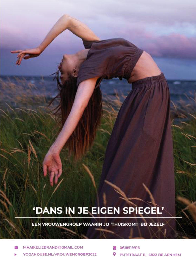 Flyer - Workshop: Dans in je eigen spiegel! (Yoga Dance) Yogahouse in Arnhem.